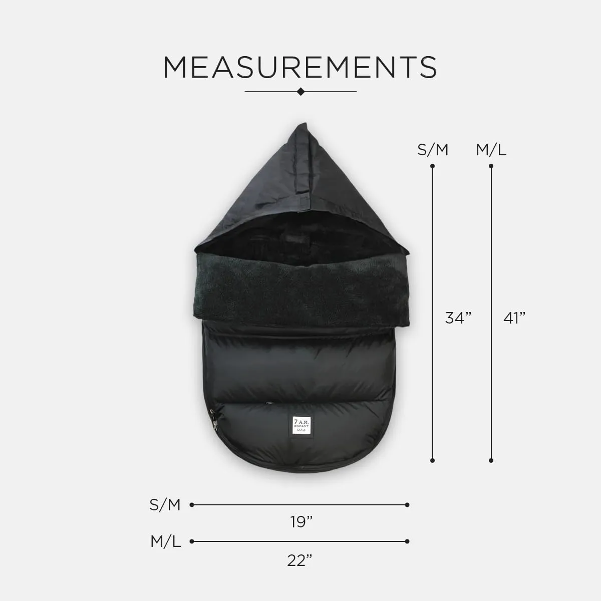 7AM Enfant Universal Stroller Footmuff - Water Repellent Winter Bunting Bag for Strollers & Car Seats, Soft Micro-Fleece & Plush Lined Stroller Footmuff for Baby Boy & Girl | PlushPOD