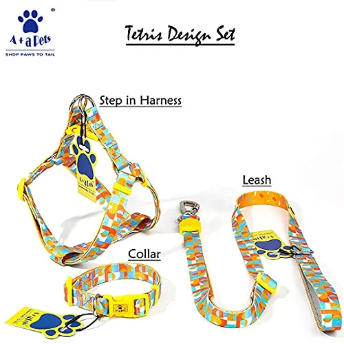 A a Pets' Step-in Harness for Dogs & Cats Tetris Design