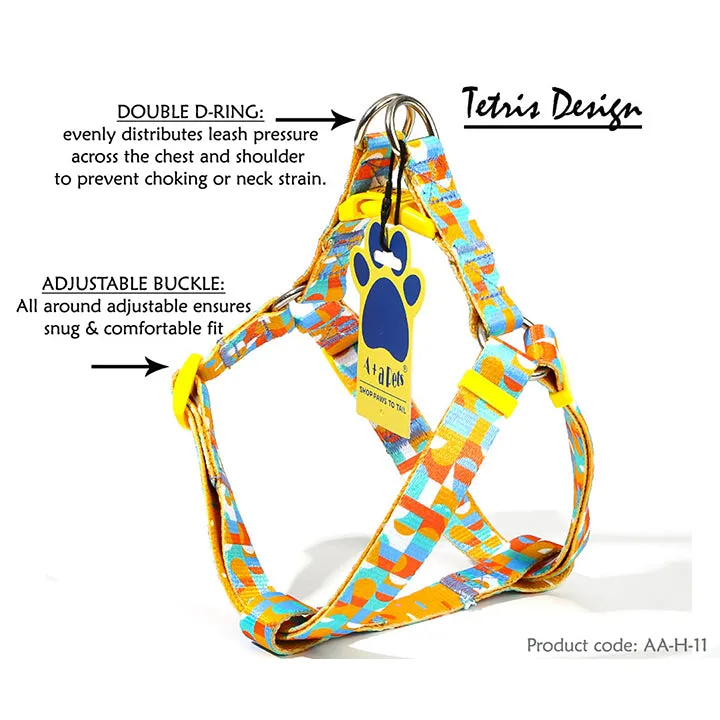A a Pets' Step-in Harness for Dogs & Cats Tetris Design