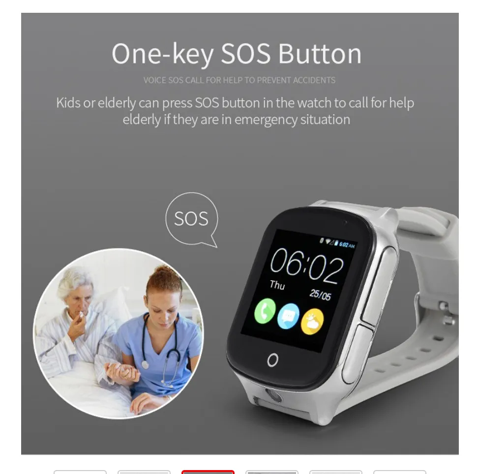 A19 3G GPS Smart Watch GPS Tracking Safety  Emergency GPS WIFI
