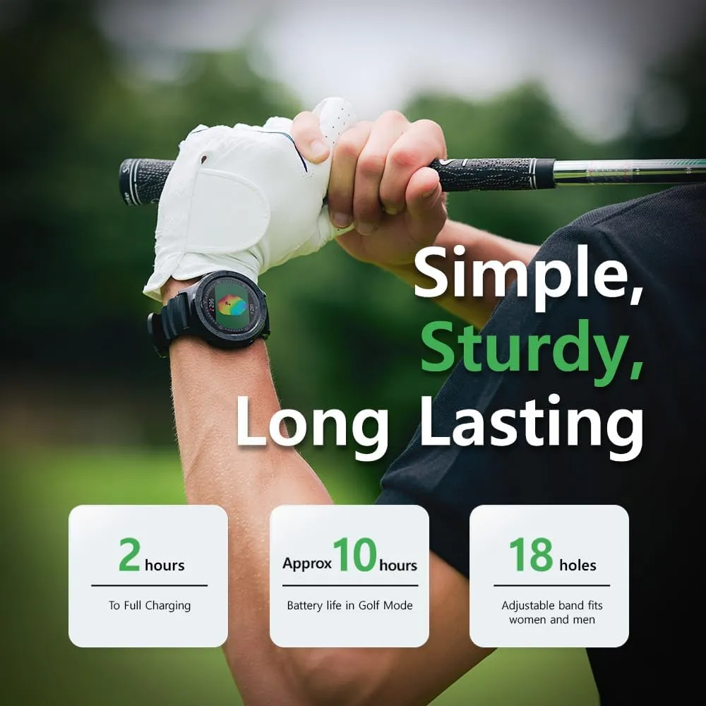 A3 Lightweight Hybrid Golf GPS Watch | Slope Mode, Color Touchscreen, Green Undulation | 40,000 Worldwide Preloaded Courses | Unisex Golf Watch for Men & Women