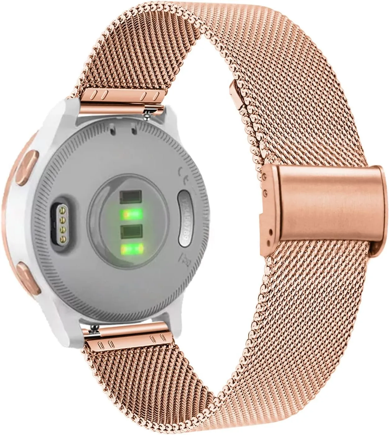 Abanen Watch Bands for Garmin Vivoactive 4S / Vivomove 3S / Venu 2S / Venu 3S, 18mm Quick Release Stainless Steel Metal Mesh Women Wristband Strap for Forerunner 255s/265s