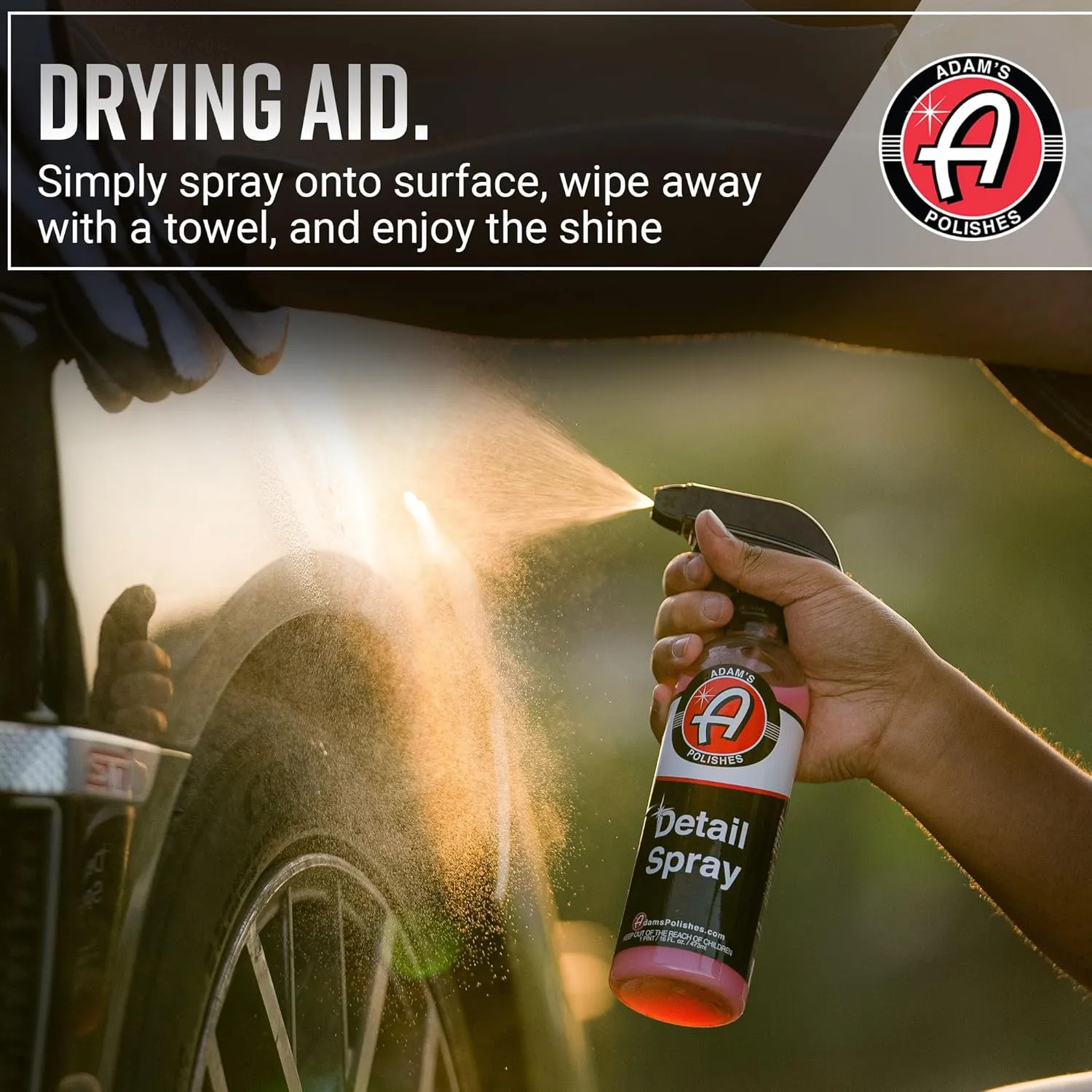 Adam's Polishes Detail Spray - Quick Waterless Detailer Spray For Car Detailing | Polisher Clay Bar & Car Wax Boosting Tech | Add Shine Gloss Depth Paint | Car Wash Kit & Dust Remover (Gallon)