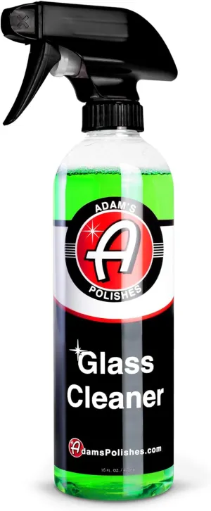 Adam's Polishes Glass Cleaner - Steak Free Car Wash Window Cleaner, All-Natural Streak Free Formula For Car Cleaning, Safe On Tinted & Non-Tinted Glass, Won't Strip Car Wax or Coating