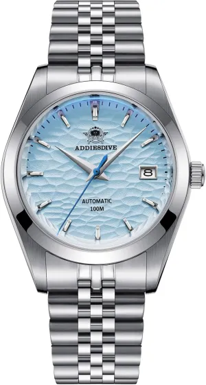 ADDIESDIVE Men's Wrist Watch Dress Watch Sapphire Crystal 100 M Waterproof NH35A Thin Automatic Watches for Men 3D Dial