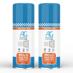 Adhesive Guru Non Silicone Epoxy Mold Release Spray (2x13.5 fl oz), Silicone-Free Release Agent Aerosol Spray for Epoxy Resin Molds, 2 Pack