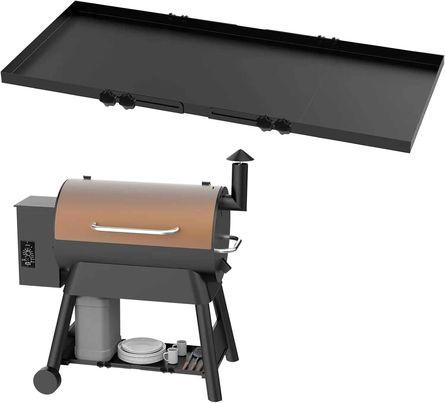 Adjustable Grill Storage Shelf for Traeger Pro 22, Pro 575 and Eastwood 22 Series, Grill Bottom Shelf for Traeger Ironwood 650 Grill, Grill Accessories for Traeger to Add More Storage Space