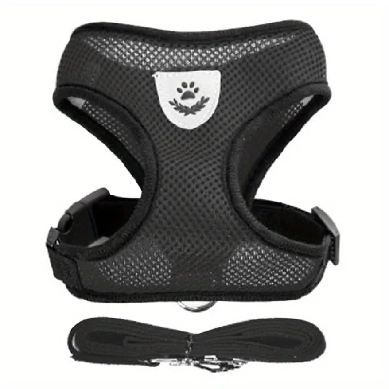 Adjustable Mesh Dog Harness & Leash Set