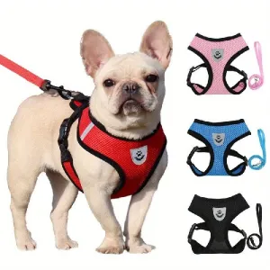 Adjustable Mesh Dog Harness & Leash Set