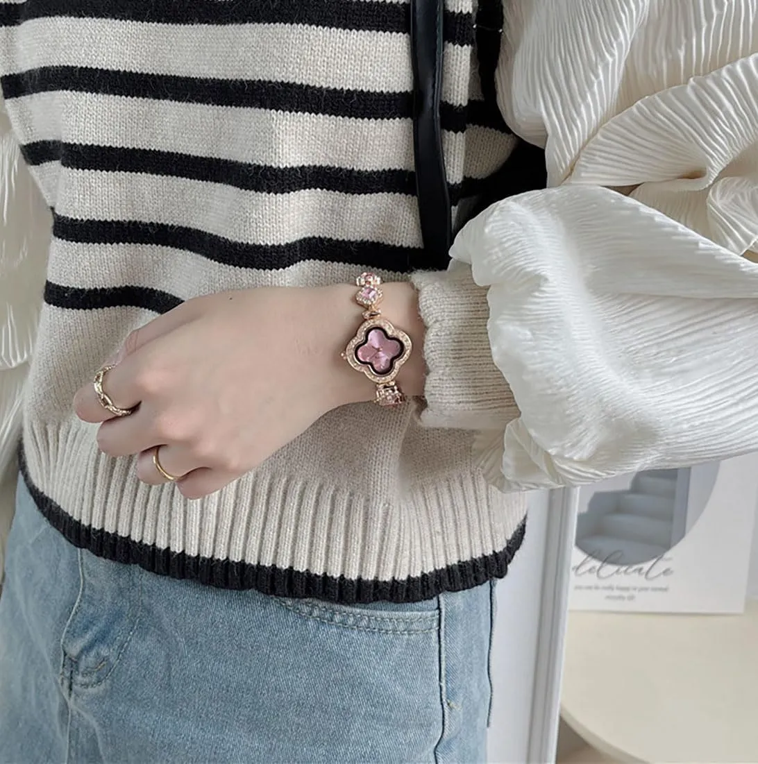ADSBIAOYE Luxury Women Wrist Watches Unique Rose Gold Diamond Bracelet Watch Fashion Dress Quartz Watches for Women Gift