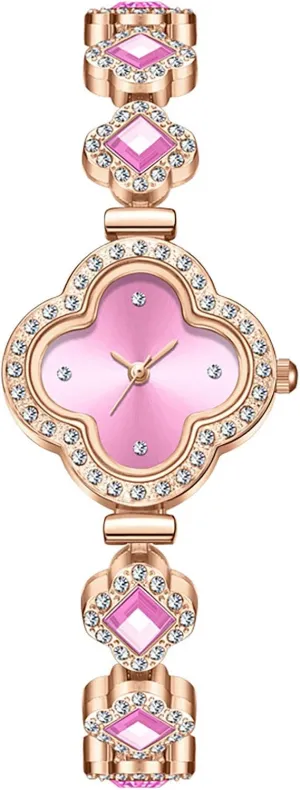ADSBIAOYE Luxury Women Wrist Watches Unique Rose Gold Diamond Bracelet Watch Fashion Dress Quartz Watches for Women Gift