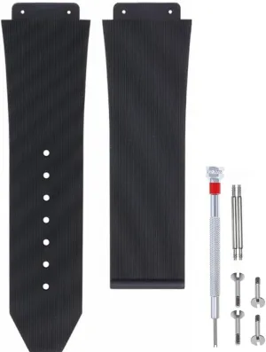 Adwoa Silicone Rubber Watch Band Strap Replacement for Hublot Big Bang- Compatible with Hublot 19mm*25mm*22mm Big Bang Watch Strap
