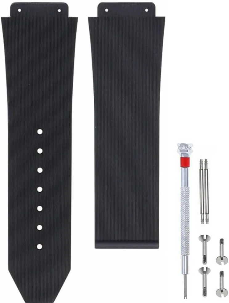 Adwoa Silicone Rubber Watch Band Strap Replacement for Hublot Big Bang- Compatible with Hublot 19mm*25mm*22mm Big Bang Watch Strap