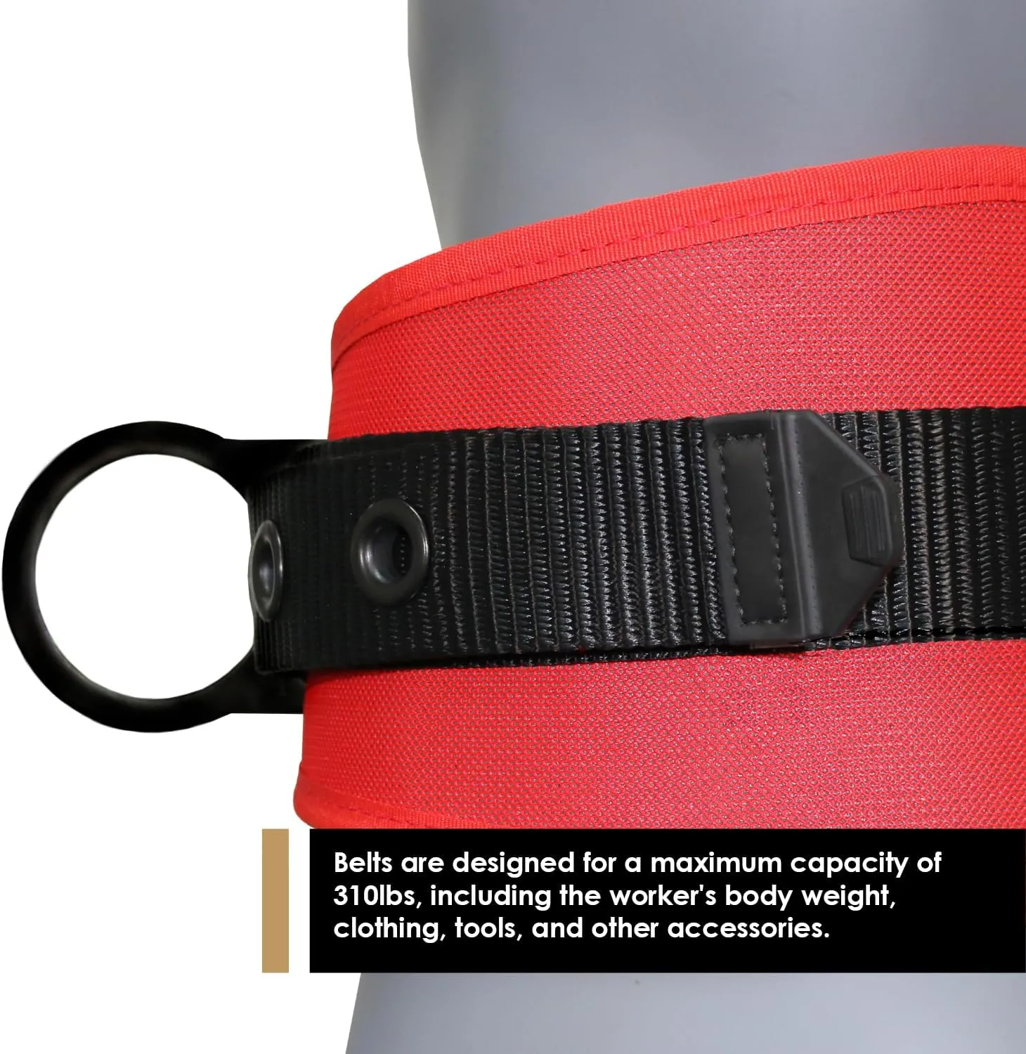 AFP Heavy-Duty 2 D-Ring Waist Body Belt w/Tongue Buckle Premium Stitching (OSHA/ANSI PPE)