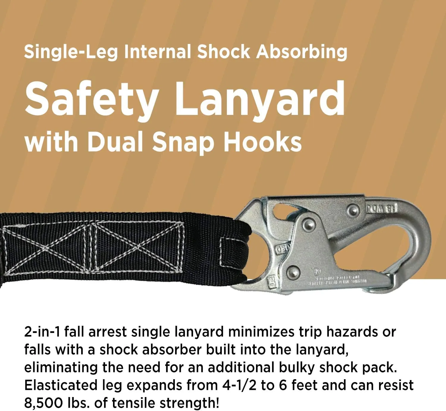 AFP Universal Full-Body Safety Harness w/Dorsal D-Ring Tongue Buckle Legs High-Viz Green, Shock Absorbing Lanyard (OSHA/ANSI)