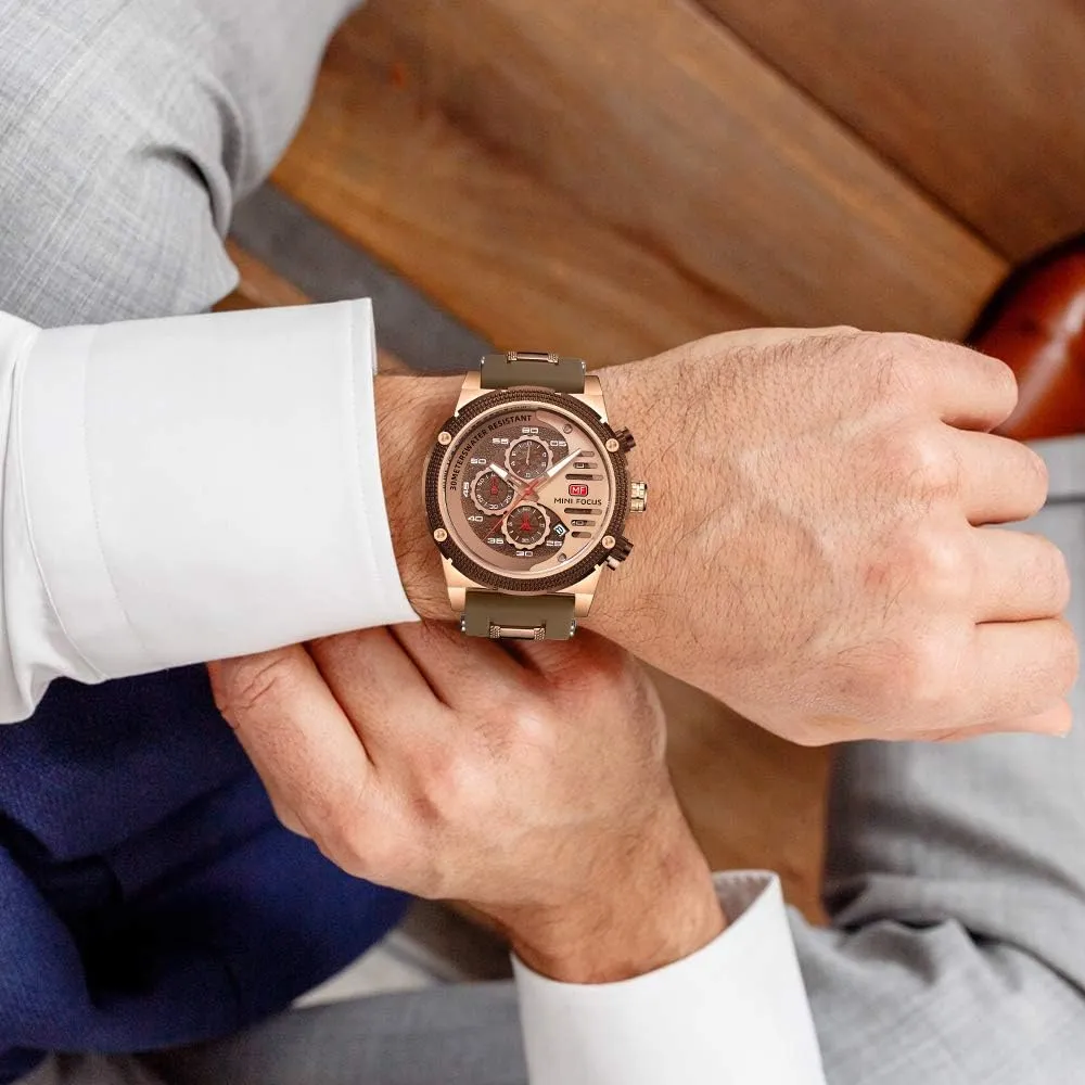 AIMES Mens Watches for Men Casual Chronograph Waterproof Sport Military Watch Analog Quartz Movement Stylish Luxury Dress Wrist Watch Elegant Gift Watch for Men