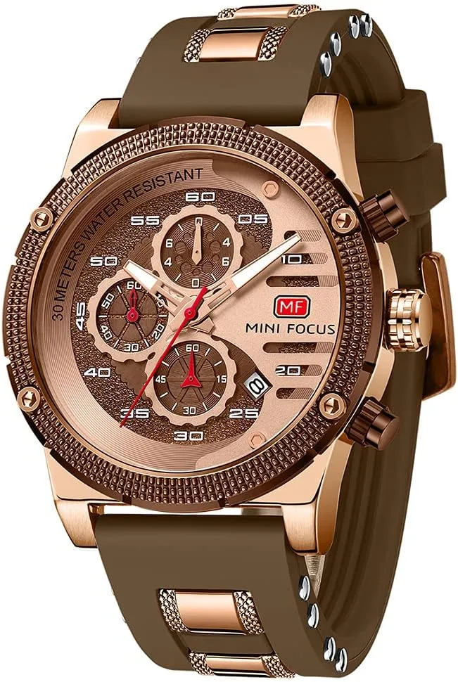 AIMES Mens Watches for Men Casual Chronograph Waterproof Sport Military Watch Analog Quartz Movement Stylish Luxury Dress Wrist Watch Elegant Gift Watch for Men