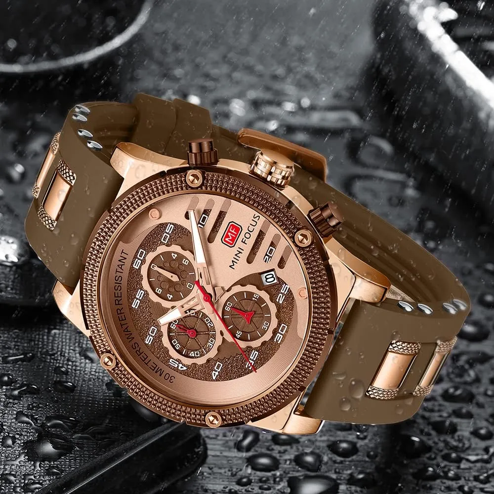 AIMES Mens Watches for Men Casual Chronograph Waterproof Sport Military Watch Analog Quartz Movement Stylish Luxury Dress Wrist Watch Elegant Gift Watch for Men