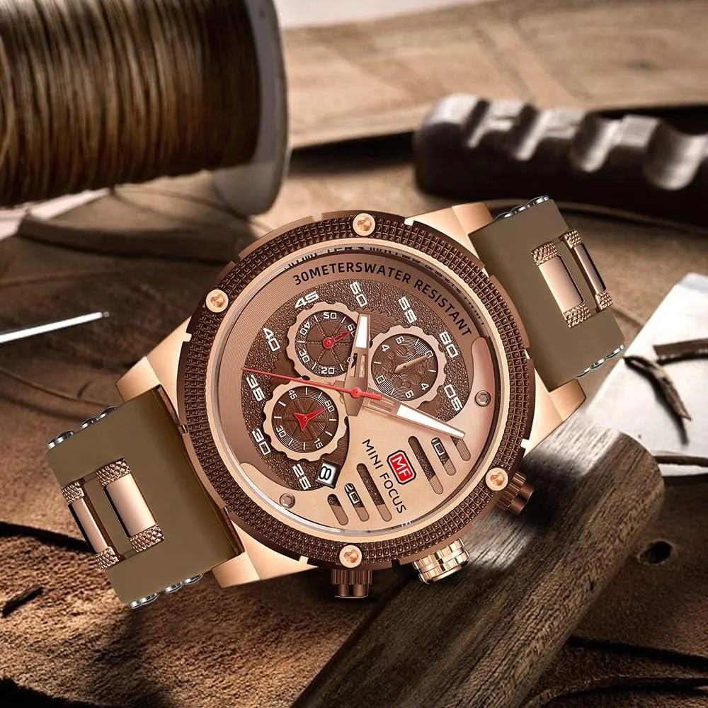 AIMES Mens Watches for Men Casual Chronograph Waterproof Sport Military Watch Analog Quartz Movement Stylish Luxury Dress Wrist Watch Elegant Gift Watch for Men