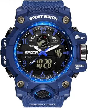 AIMES Mens Watches Sports Outdoor Waterproof Military Watch for Men Tactical Watch Analog Digital Date Alarm Stopwatch Multi-Function Tactics Big Face Wristwatch for Men