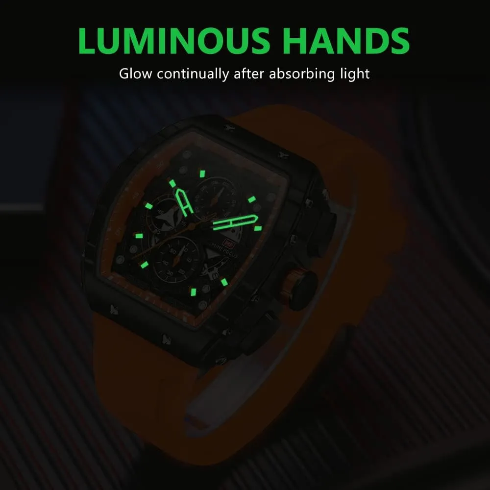AIMES Watch Wristwatch for Men Fashion Casual Cool Big Dial Watch Luminous Waterproof Sport Analog Quartz Business Mens Watches Silicon Strap Dress Watch