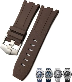 AJMIPO- Soft FKM Fluoro Rubber Watchband 28mm For AP Strap Audemars Piguet ROYAL OAK OFFSHORE Diving Waterproof Sports Watch Band