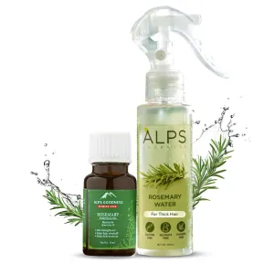 Alps'- Rosemary Hair Growth Duo I With Rosemary Hair Spray (100 ml) & Essential Oil (10 ml) I For Skin & Hair I Improves Scalp Health I Fights Acne