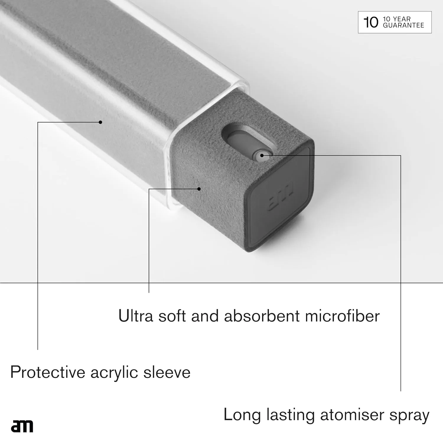 am Screen Cleaner Mist Spray Includes Harm-Free Liquid with Microfiber Cloth for iPhone 15 and iPhone 14, Smartphones, Tablets, Refillable and Eco-Friendly, 3 Pack, Gray