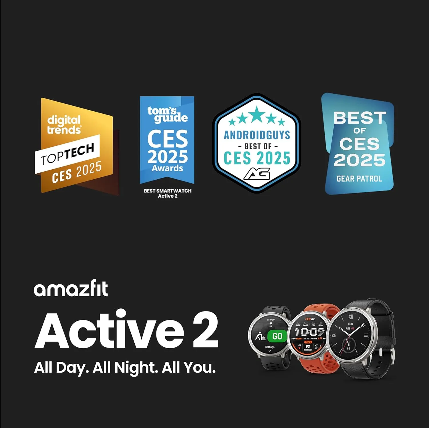 Amazfit Active 2 Smart Watch 44mm, GPS Maps with Direction, Fitness Tracker, 10 Day Battery, Sleep Monitor, 160  Sport Modes, Water Resistant, for Android & Apple iPhone, Red Silicone