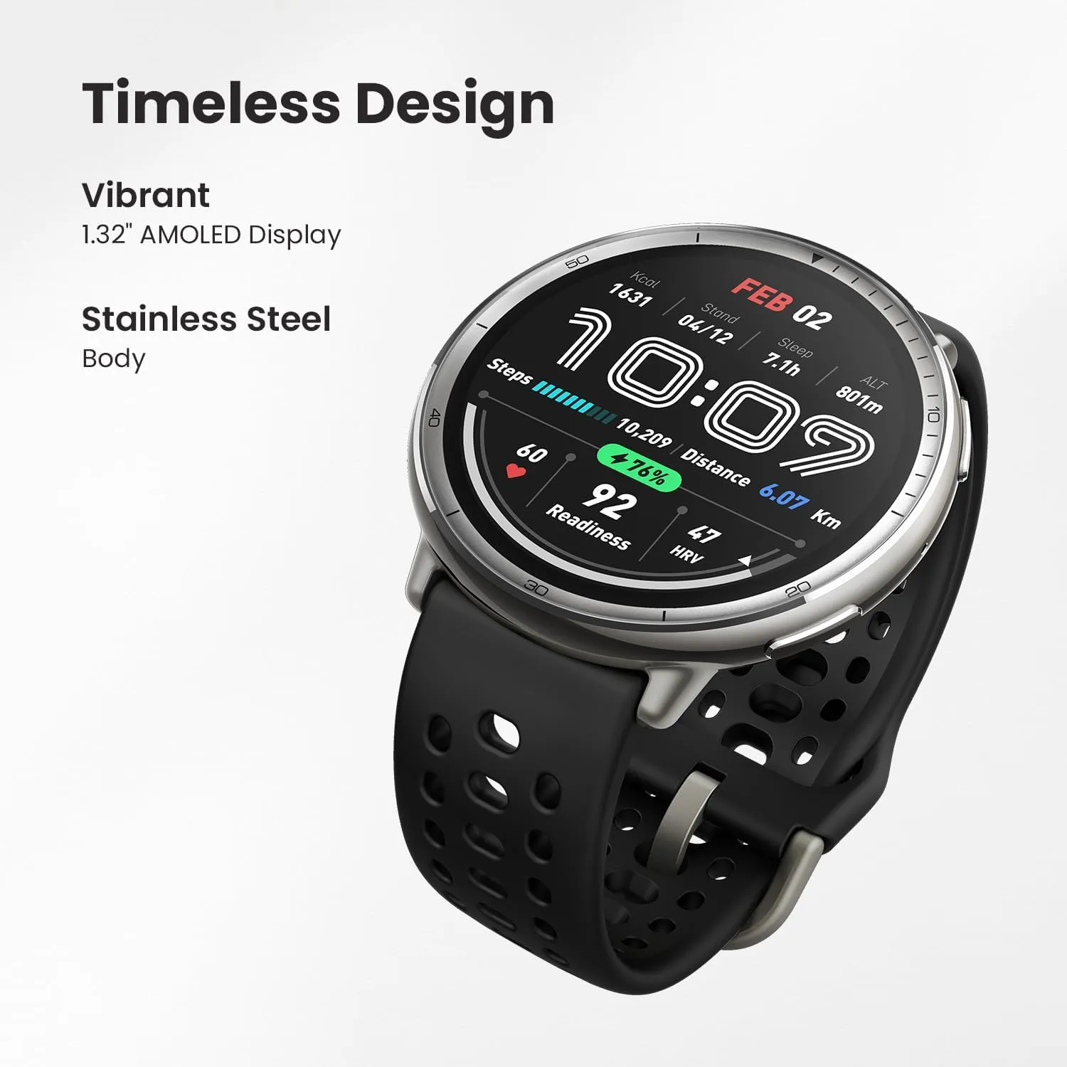 Amazfit Active 2 Smart Watch 44mm, GPS Maps with Direction, Fitness Tracker, 10 Day Battery, Sleep Monitor, 160  Sport Modes, Water Resistant, for Android & Apple iPhone, Red Silicone