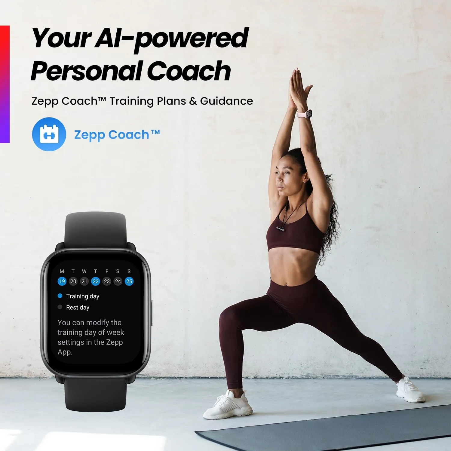 Amazfit Active Smart Watch 42mm, AI Fitness Tracker & Sleep Coach, GPS, Amazon Alexa Built-In, Bluetooth, 14-Day Battery, 120  Sports Modes, Android & iPhone, Black