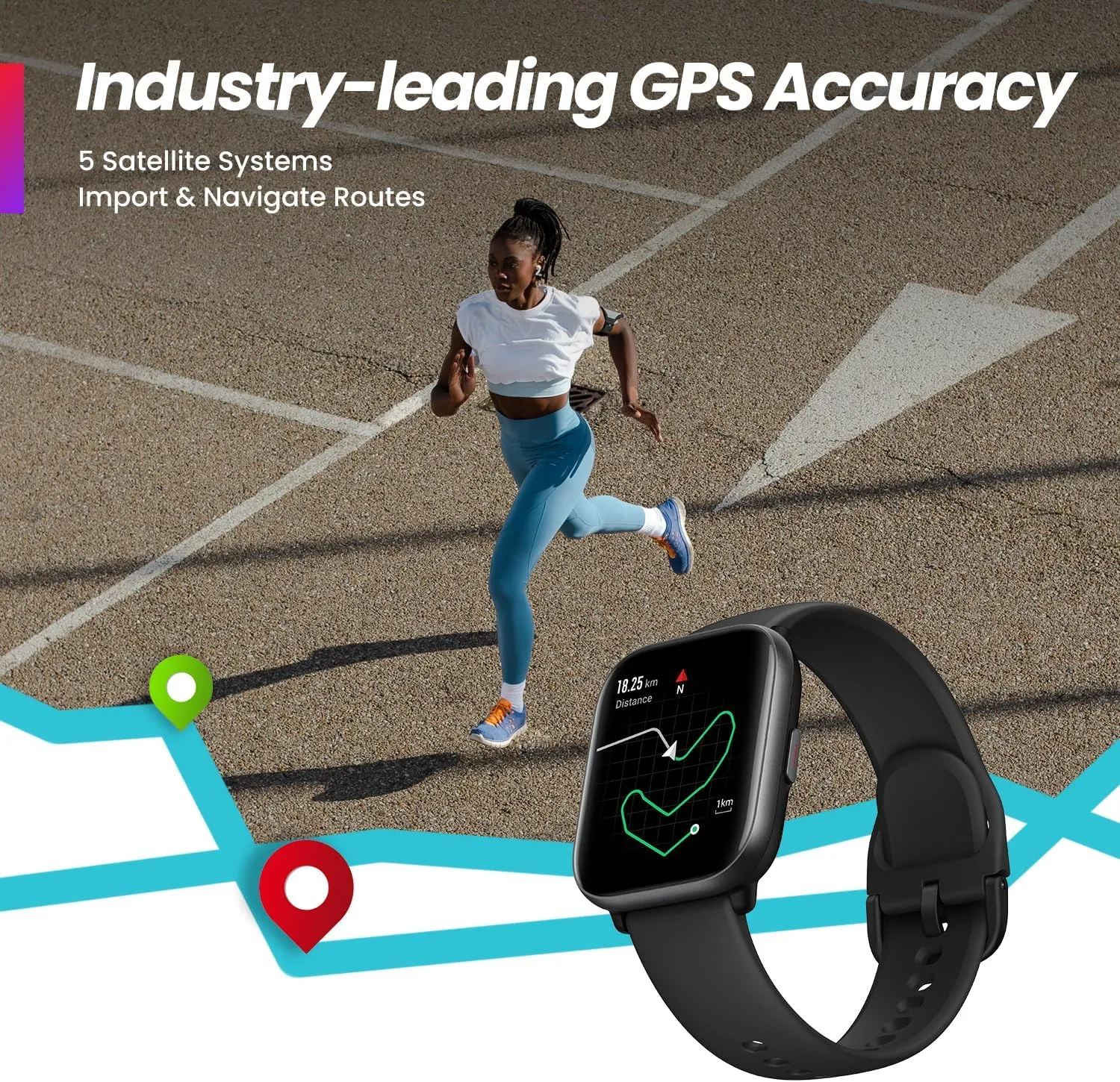 Amazfit Active Smart Watch 42mm, AI Fitness Tracker & Sleep Coach, GPS, Amazon Alexa Built-In, Bluetooth, 14-Day Battery, 120  Sports Modes, Android & iPhone, Black