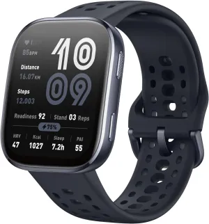 Amazfit Bip 6 Smart Watch 46mm, 14 Day Battery, 1.97" AMOLED Display, GPS & Free Maps, AI, Bluetooth Call & Text, Health, Fitness & Sleep Tracker, 140  Workout Modes, 5 ATM Water-Resistance, Black