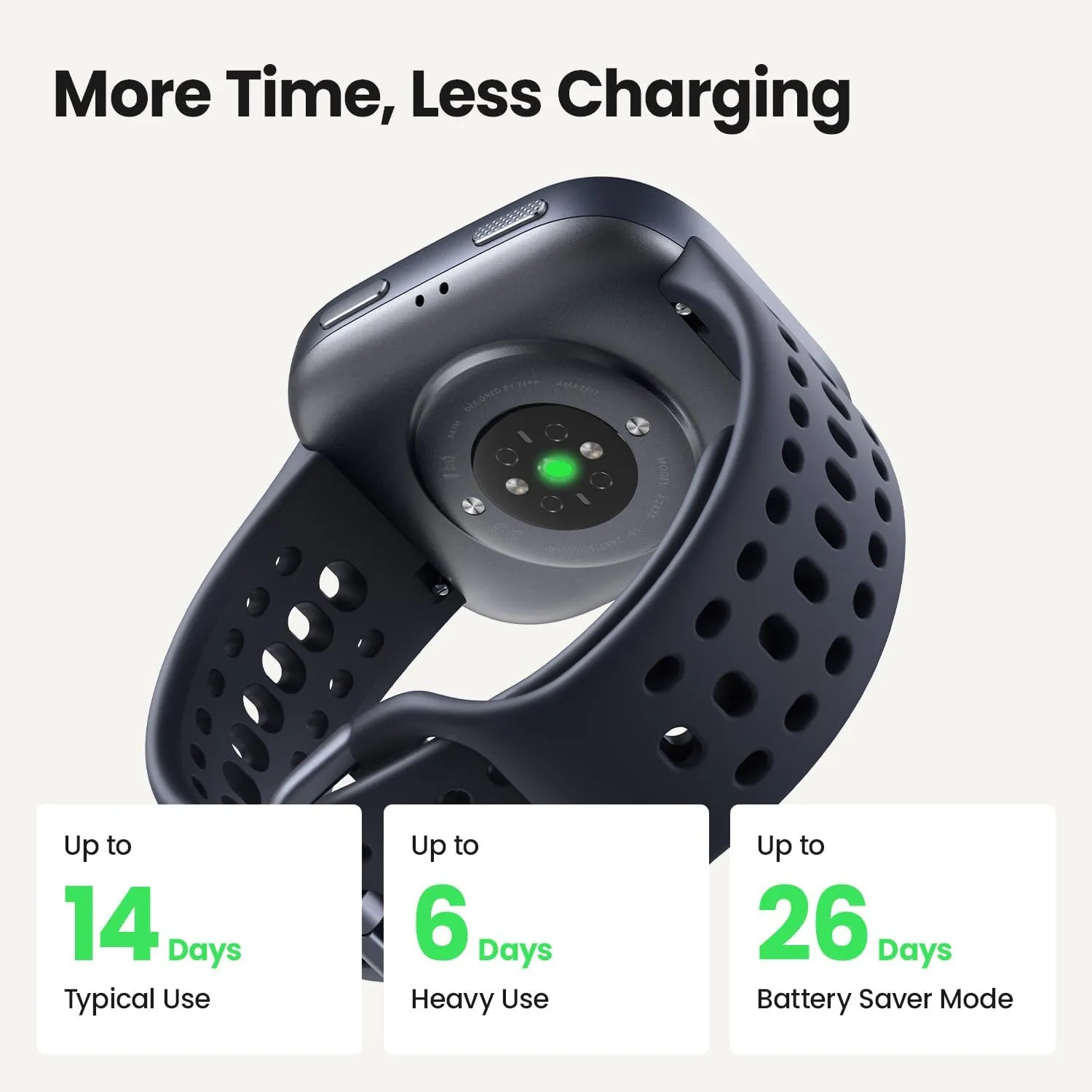 Amazfit Bip 6 Smart Watch 46mm, 14 Day Battery, 1.97" AMOLED Display, GPS & Free Maps, AI, Bluetooth Call & Text, Health, Fitness & Sleep Tracker, 140  Workout Modes, 5 ATM Water-Resistance, Black