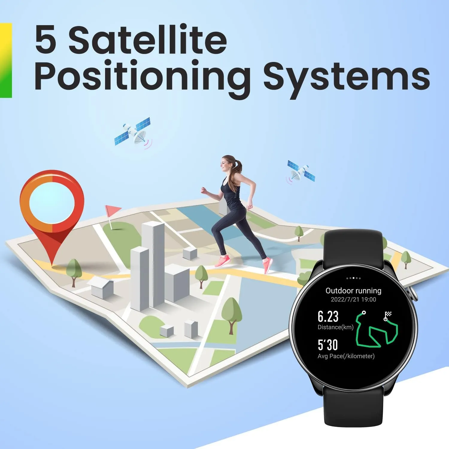 Amazfit Certified Renewed GTR Mini Smart Watch for Men,14-Day Battery Life, GPS, 5 Satellite Positioning, Heart Rate, SPO₂ Monitoring, 5 ATM, Black (Renewed)