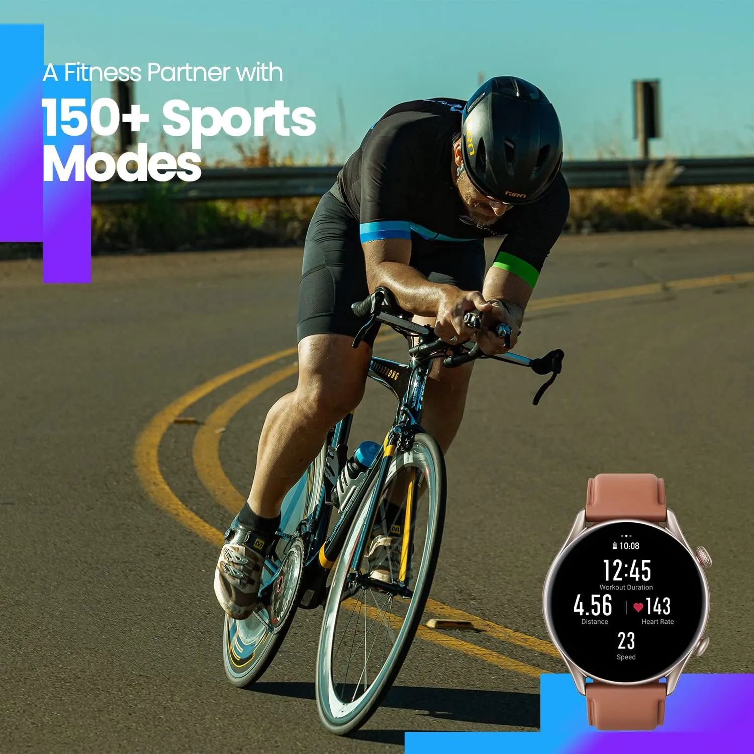 Amazfit GTR 3 Pro Smart Watch for Men 46mm, 14-Day Battery Life, GPS, Alexa Built-In, Bluetooth Calls, Fitness Tracker with 150  Sports Modes, Sleep Heart Rate Tracking, for Android iPhone, Brown
