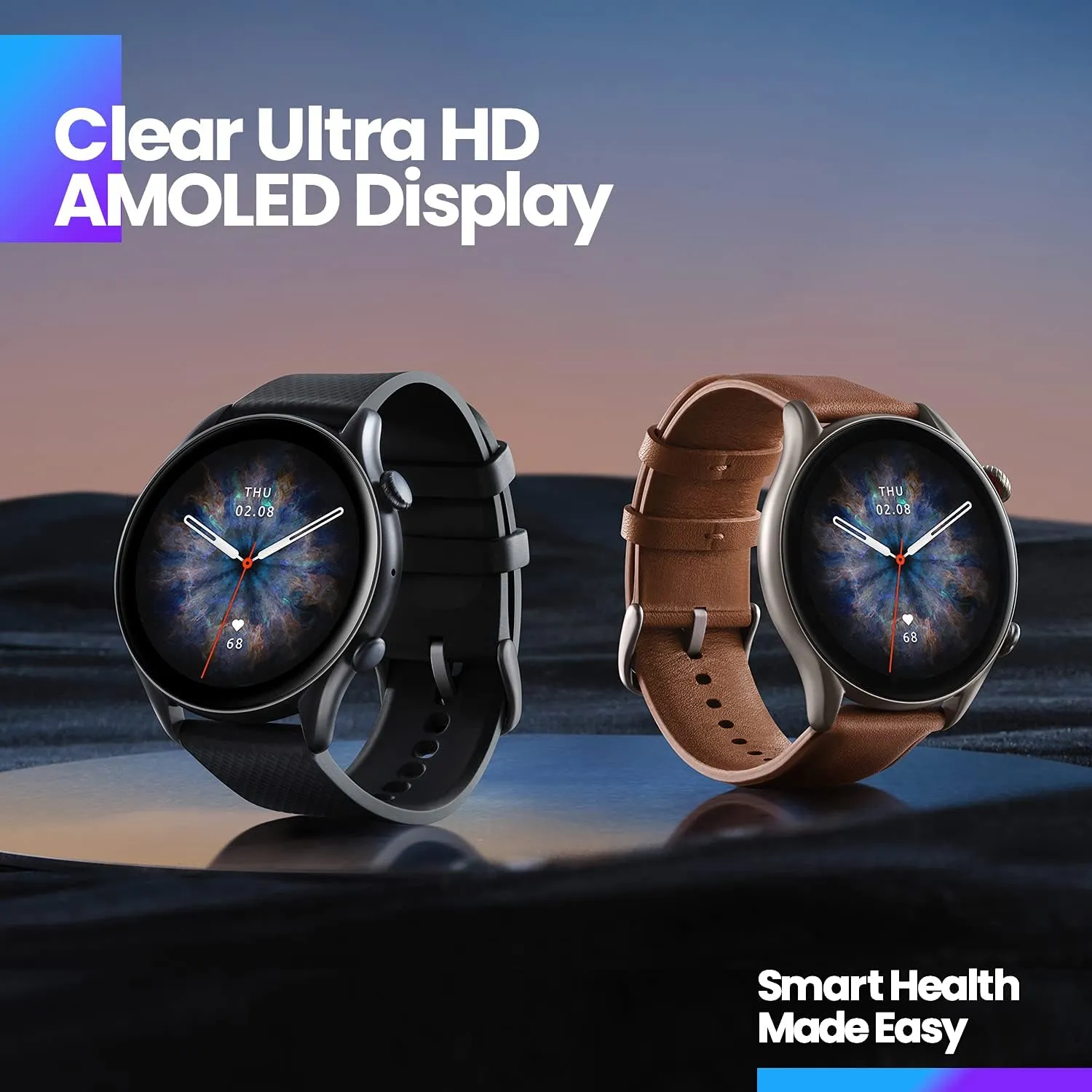 Amazfit GTR 3 Pro Smart Watch for Men 46mm, 14-Day Battery Life, GPS, Alexa Built-In, Bluetooth Calls, Fitness Tracker with 150  Sports Modes, Sleep Heart Rate Tracking, for Android iPhone, Brown