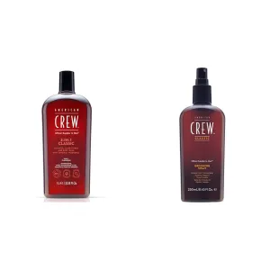 AMERICAN CREW Shampoo, Conditioner & Body Wash for Men, 3-in-1, 33.8 Fl Oz Men's Hair Spray, Variable Hold Grooming Spray, 8.45 Fl Oz