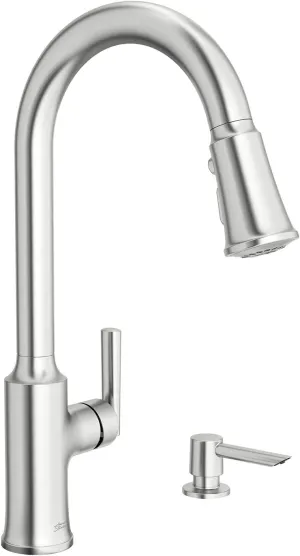 American Standard 7421300.075 Raviv Pull-Down Kitchen Faucet with Sprayer and Soap Dispenser Stainless Steel