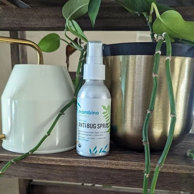 Anti-Bug Spray & Lotion DEET-Free – Organic, All-Natural Bug Spray & Lotion Made with Nourishing Essential Oils – Bug Repellent for Babies, Kids, Adults, Camping, & More by Mambino Organics, 8oz