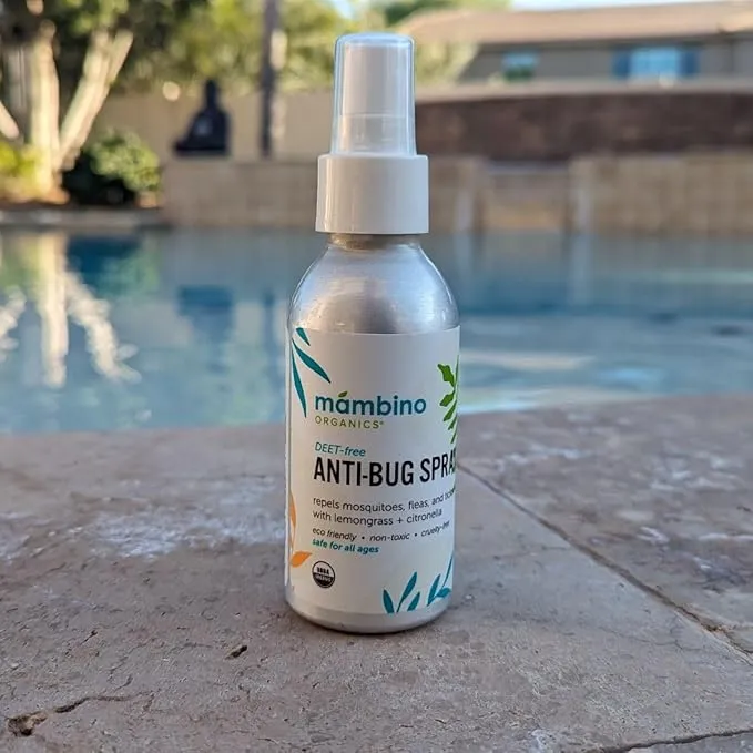 Anti-Bug Spray & Lotion DEET-Free – Organic, All-Natural Bug Spray & Lotion Made with Nourishing Essential Oils – Bug Repellent for Babies, Kids, Adults, Camping, & More by Mambino Organics, 8oz