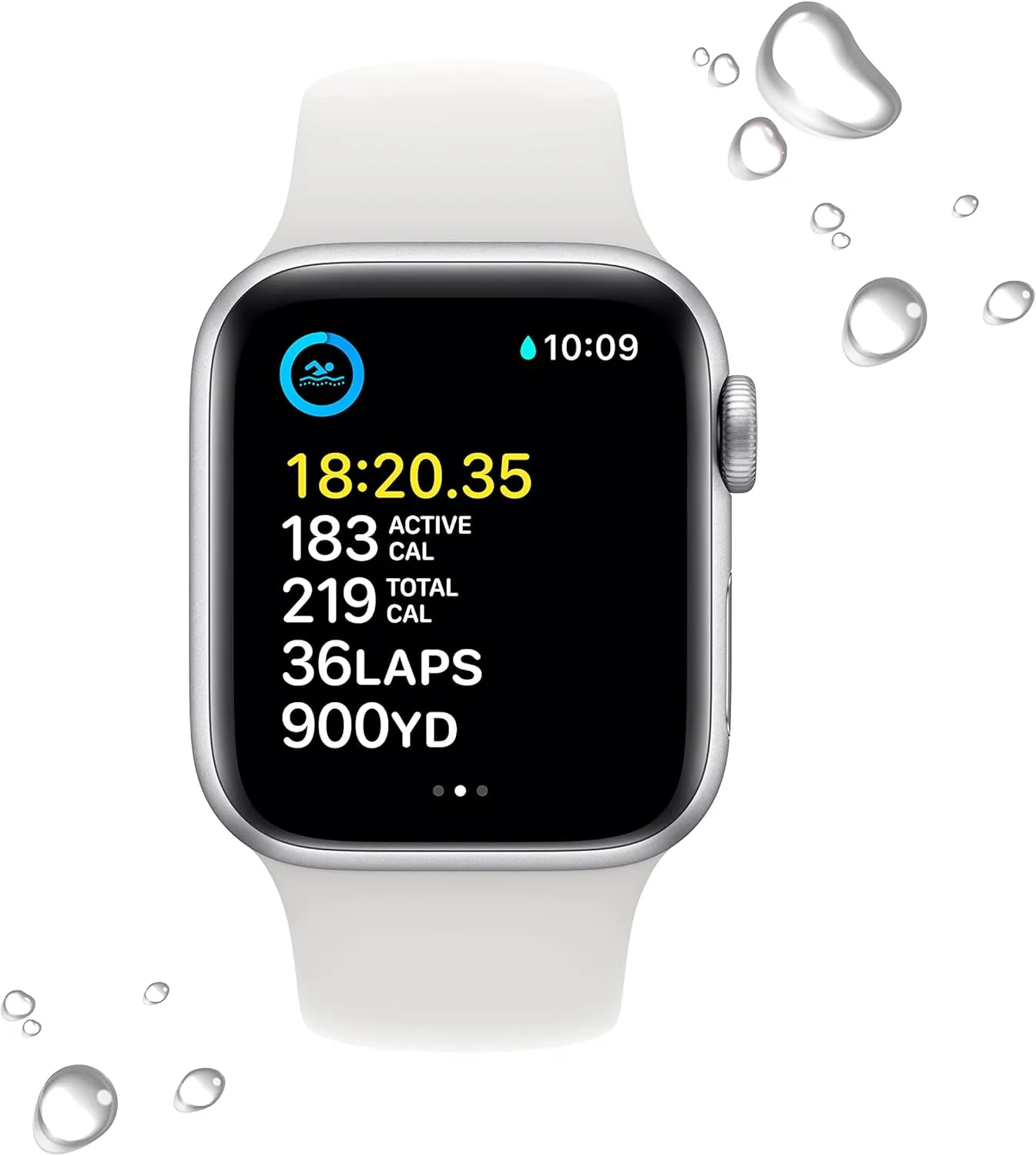 Apple Watch SE (2nd Gen) (GPS, 40mm) - Silver Aluminum Case with White Sport Band, M/L (Renewed)