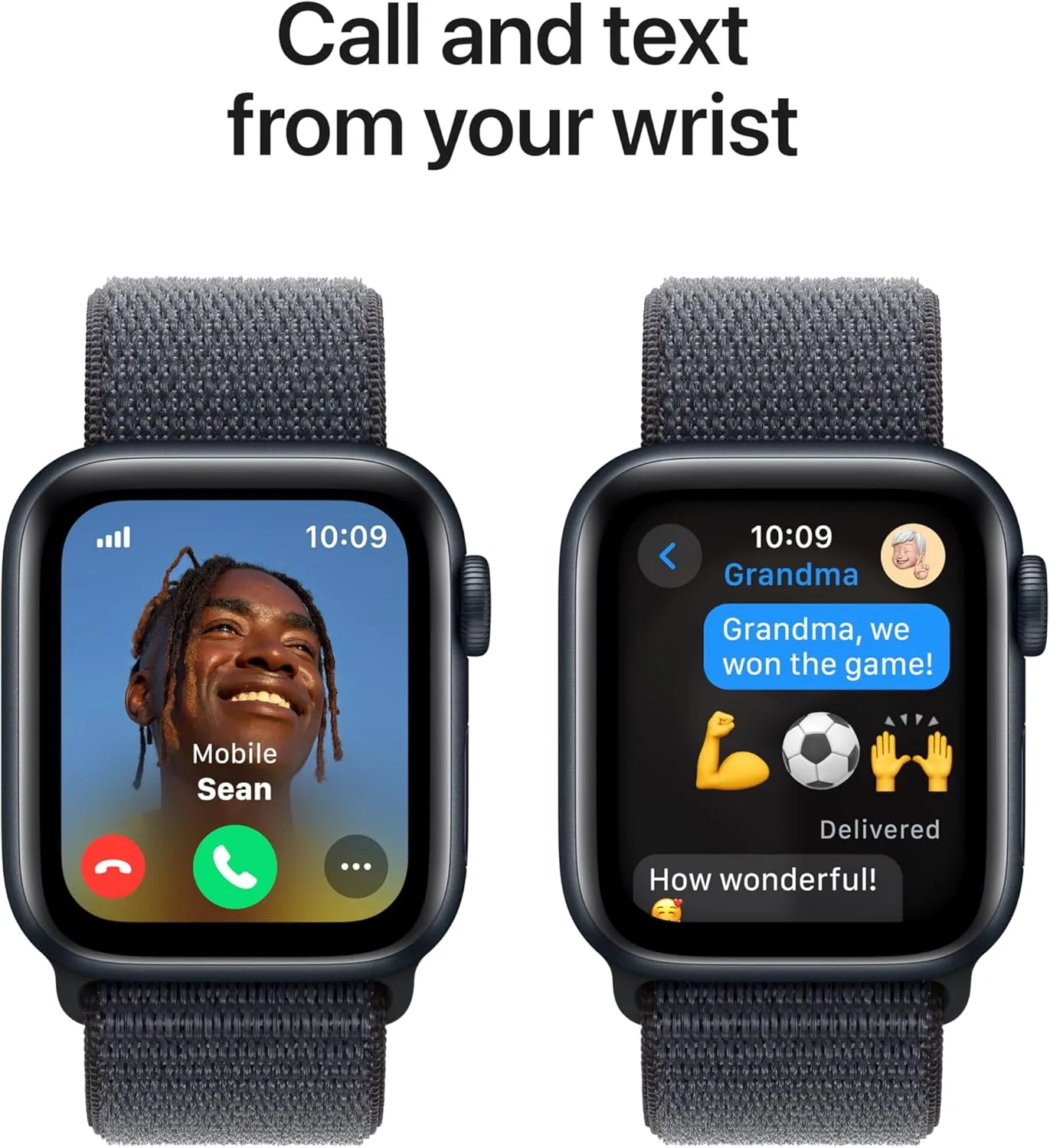 Apple Watch SE (2nd Gen) [GPS 40mm] Smartwatch with Midnight Aluminum Case with Ink Sport Loop One Size. Fitness and Sleep Trackers, Crash Detection, Heart Rate Monitor, Carbon Neutral