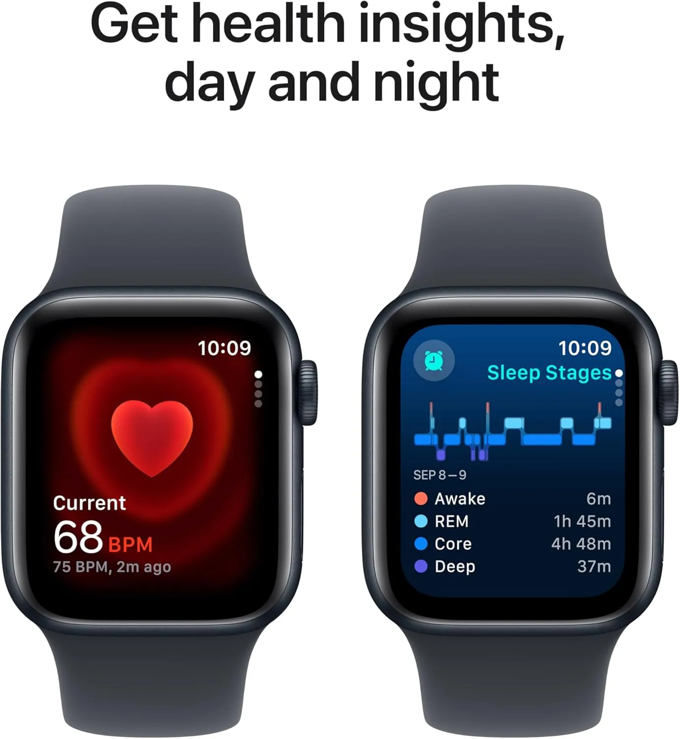 Apple Watch SE (2nd Gen) [GPS 40mm] Smartwatch with Midnight Aluminum Case with Midnight Sport Band S/M. Fitness and Sleep Trackers, Crash Detection, Heart Rate Monitor, Retina Display