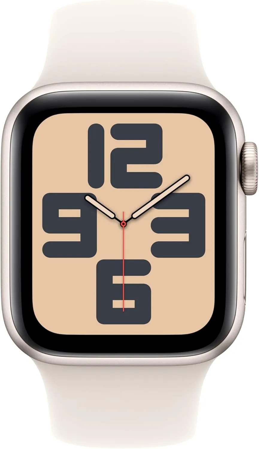 Apple Watch SE (2nd Gen) [GPS 40mm] Smartwatch with Starlight Aluminum Case with Starlight Sport Band S/M. Fitness and Sleep Trackers, Crash Detection, Heart Rate Monitor, Retina Display