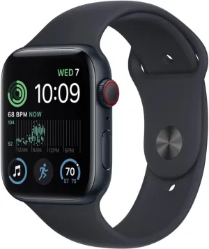 Apple Watch SE (2nd Gen) (GPS   Cellular, 40mm) - Midnight Aluminum Case with Midnight Sport Band, S/M (Renewed)