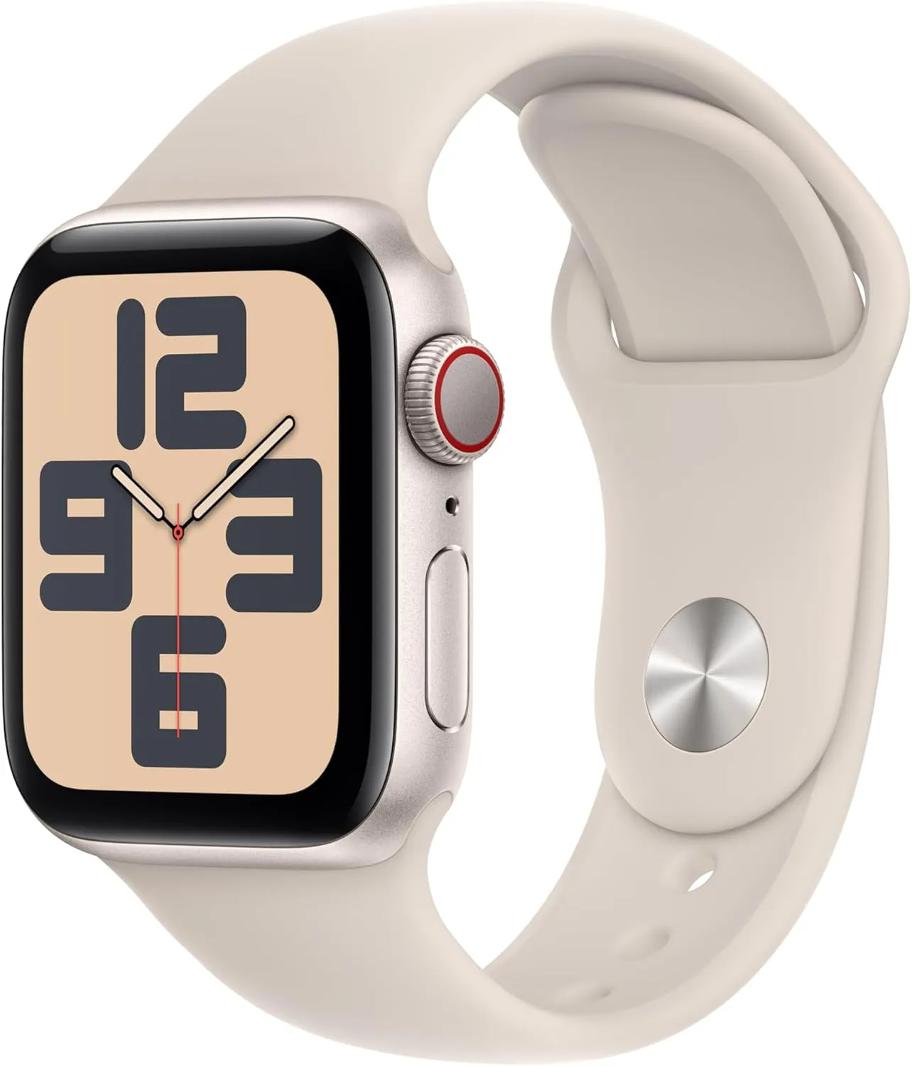 Apple Watch SE (2nd Gen) [GPS   Cellular 40mm] Smartwatch with Starlight Aluminum Case with Starlight Sport Band S/M (Renewed)
