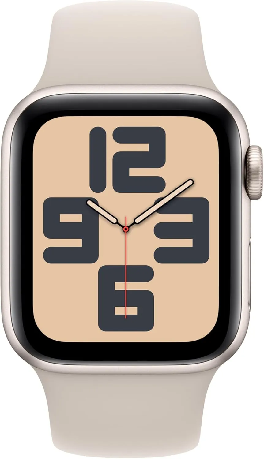 Apple Watch SE (2nd Gen) [GPS   Cellular 40mm] Smartwatch with Starlight Aluminum Case with Starlight Sport Band S/M (Renewed)