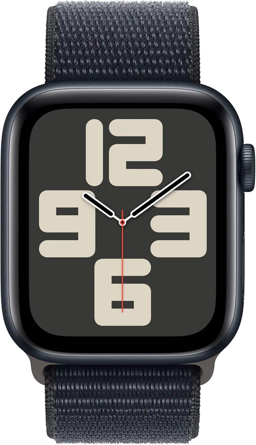 Apple Watch SE (2nd Gen) [GPS   Cellular, 44mm] - Midnight Aluminum Case with Midnight Sport Loop Band, M/L (Renewed)