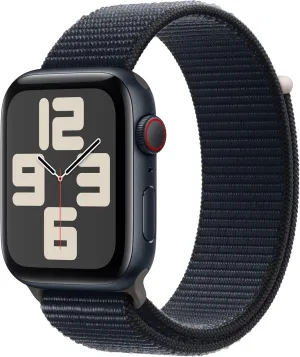Apple Watch SE (2nd Gen) [GPS   Cellular, 44mm] - Midnight Aluminum Case with Midnight Sport Loop Band, M/L (Renewed)